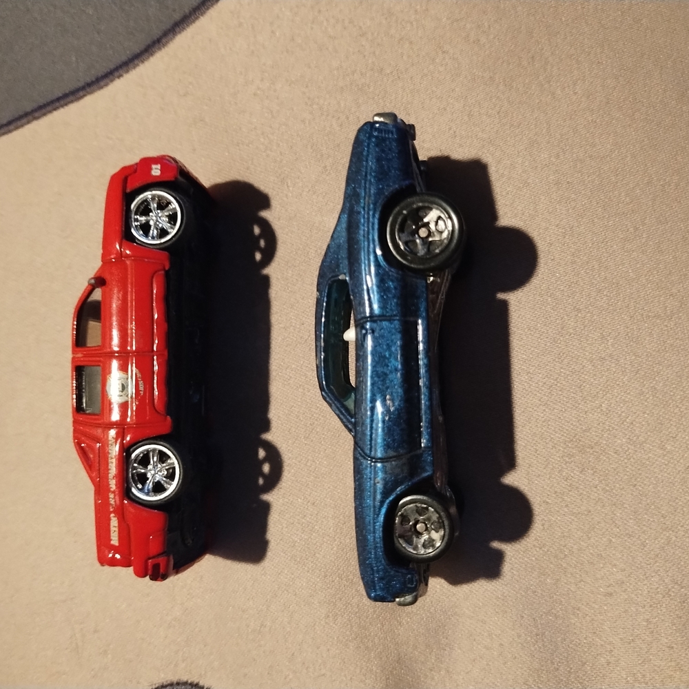 Red and Blue Toy Cars Set